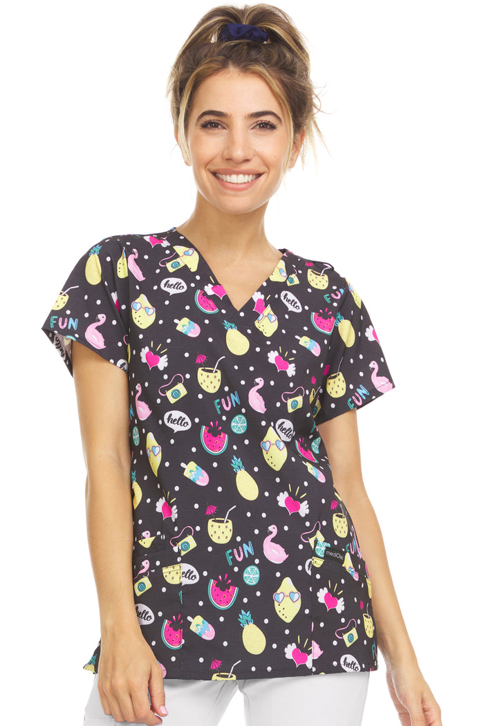 Medichic Print Scrub Top | MC4512-44