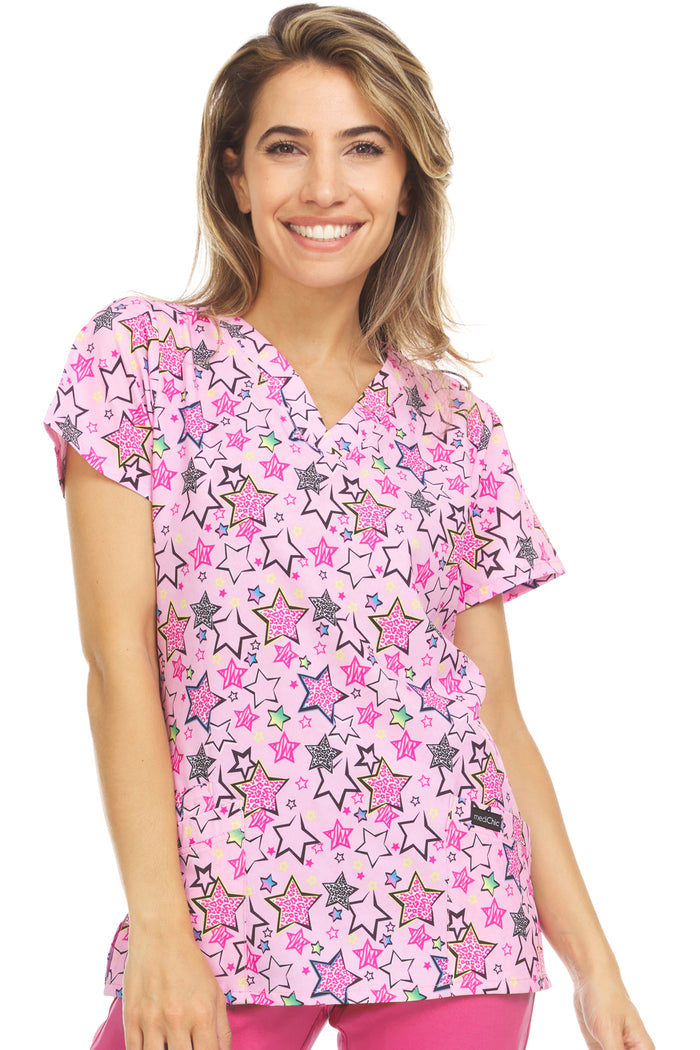 Medichic Print Scrub Top | MC4512-45