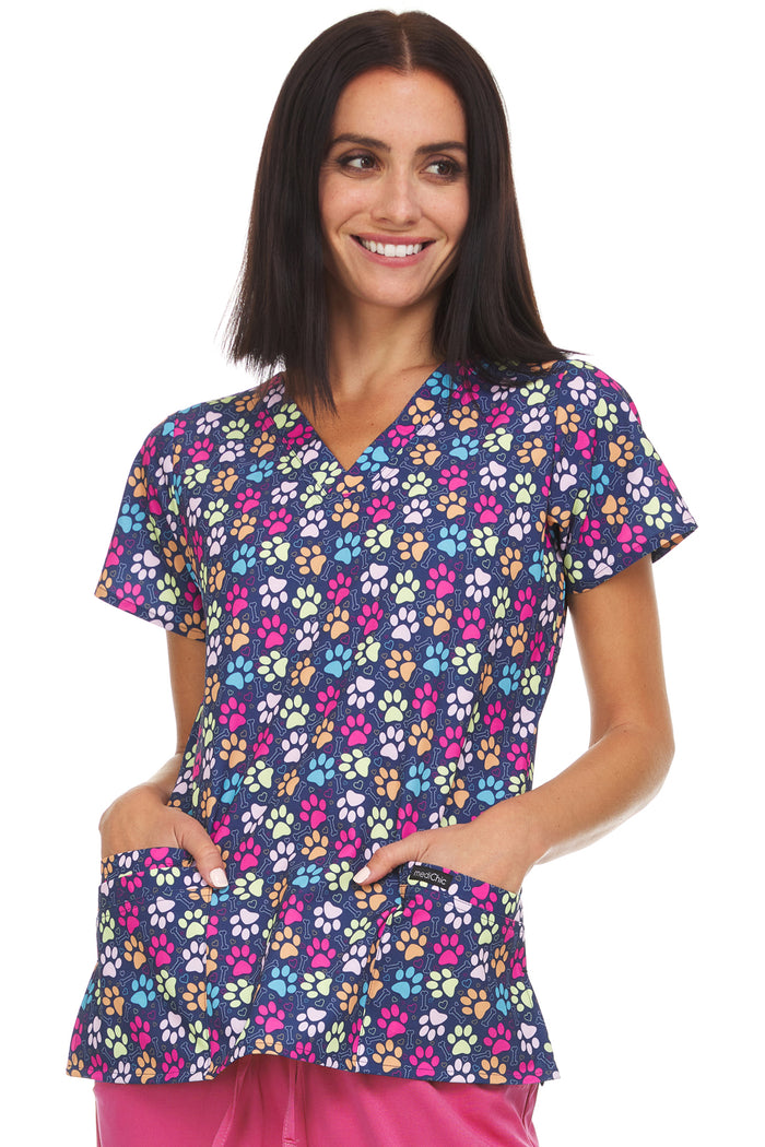 Medichic Print Scrub Top | MC4512-30
