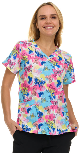 Medichic Print Scrub Top | 4513-76