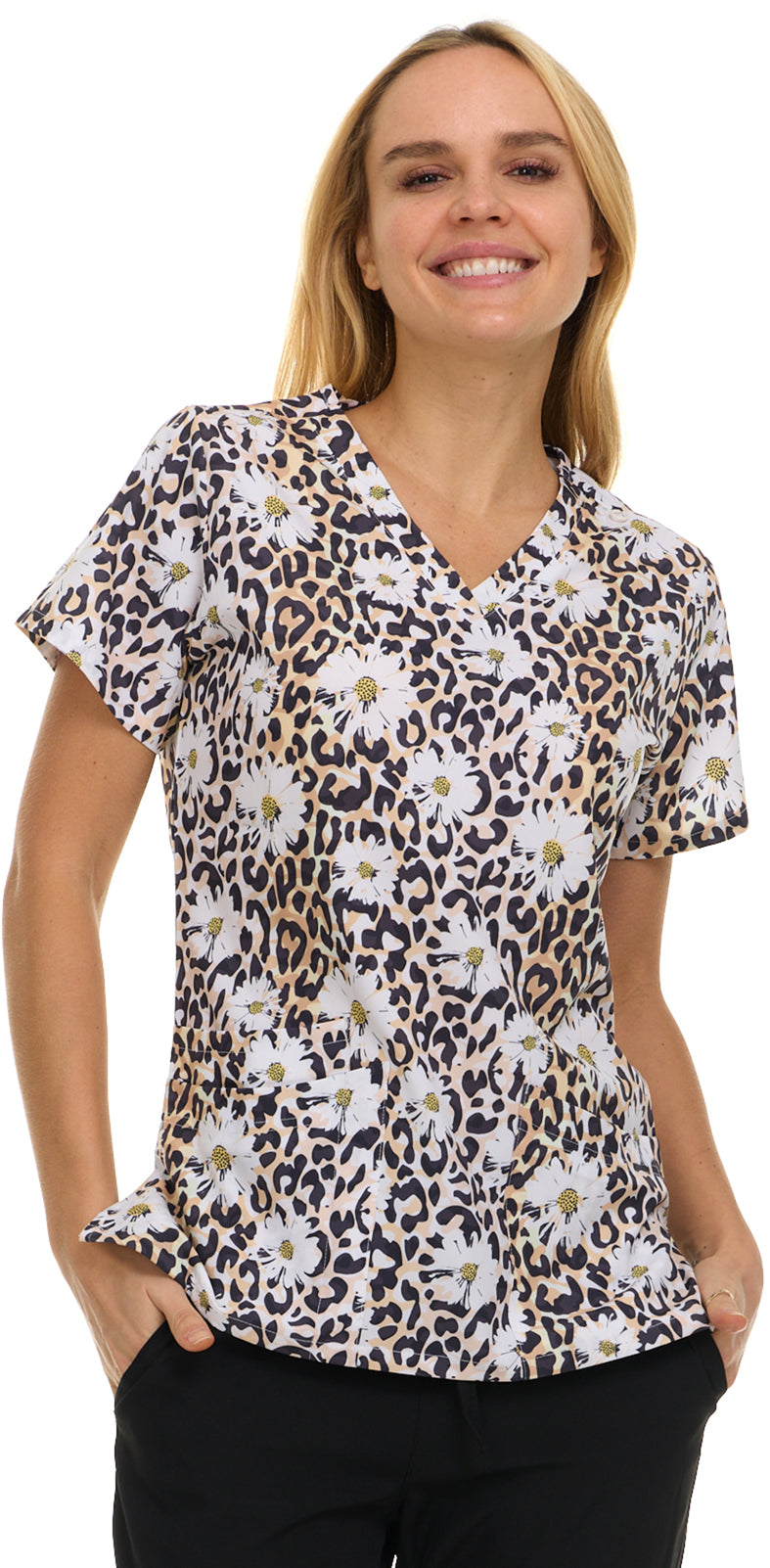 Medichic Print Scrub Top | 4513-79