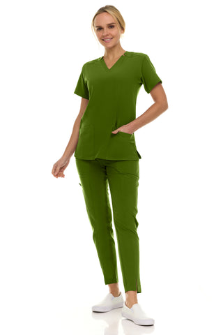 Jill - Saint V-Neck Tapered Leg Set| 8001