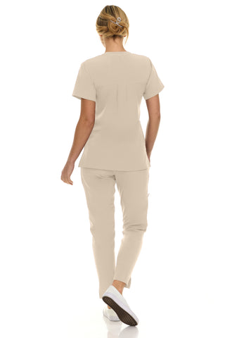 Jill - Saint V-Neck Tapered Leg Set| 8001