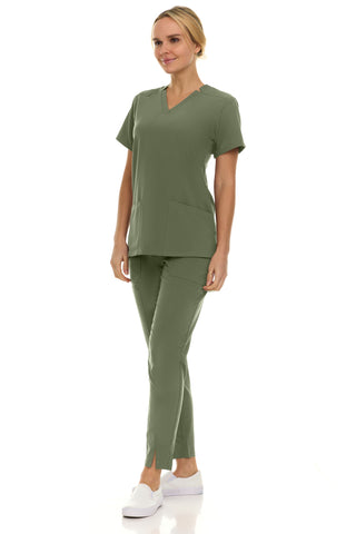 Jill - Saint V-Neck Tapered Leg Set| 8001