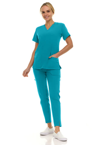 Jill - Saint V-Neck Tapered Leg Set| 8001