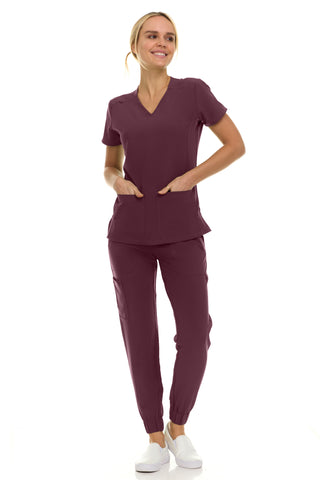 Gina - Saint V-Neck Jogger Set | 8002