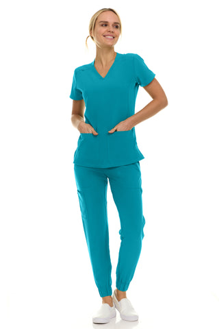 Gina - Saint V-Neck Jogger Set | 8002