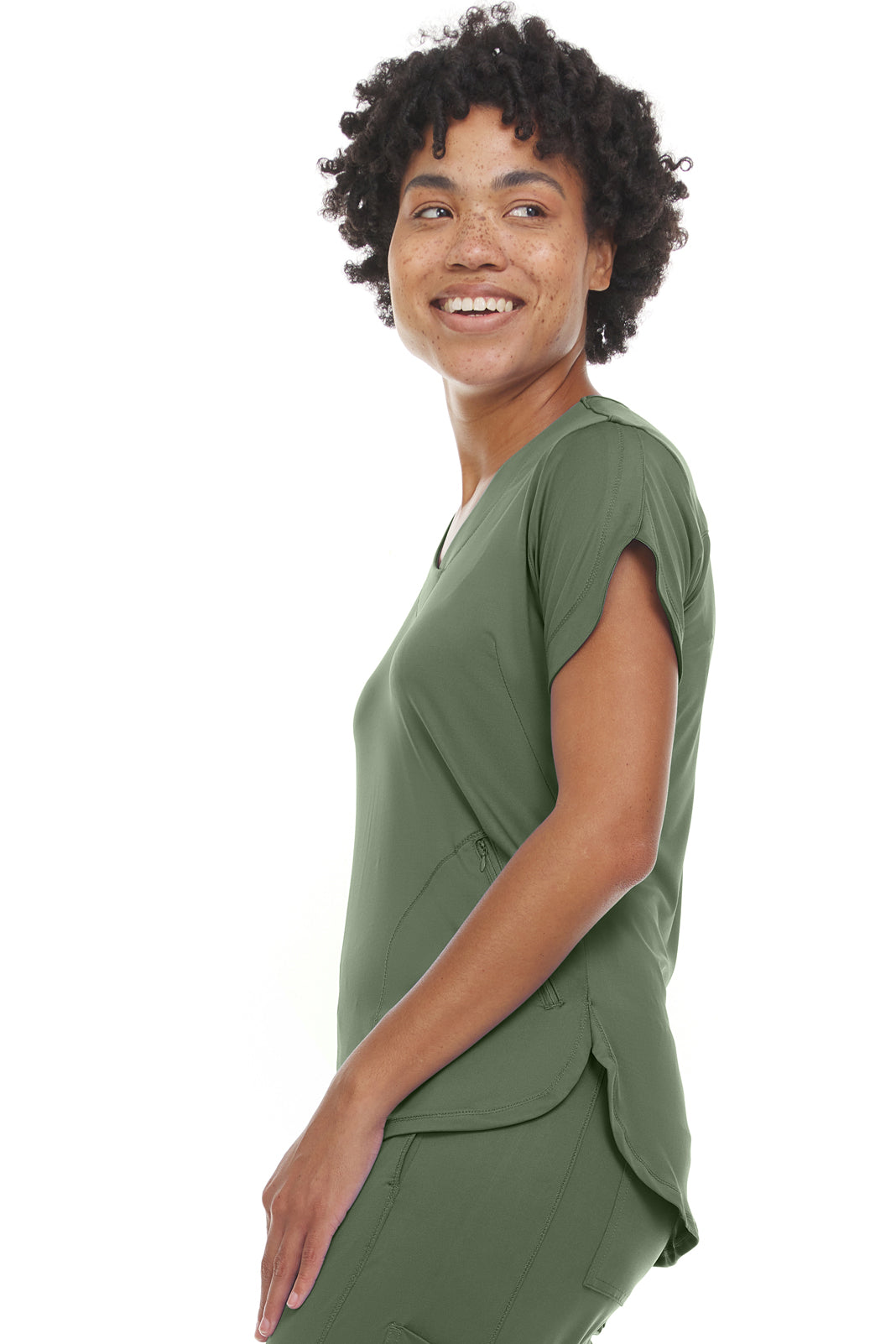 Ella V-Neck Zipper Pocket | MC4134