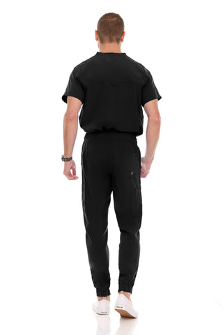 Men’s Full Scrub Set – Stretch V-Neck Scrub Top & 7-Pocket 4-Way Stretch Jogger Pants