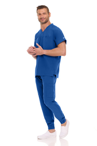 Men’s Full Scrub Set – Stretch V-Neck Scrub Top & 7-Pocket 4-Way Stretch Jogger Pants
