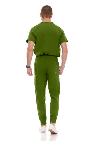 Men’s Full Scrub Set – Stretch V-Neck Scrub Top & 7-Pocket 4-Way Stretch Jogger Pants
