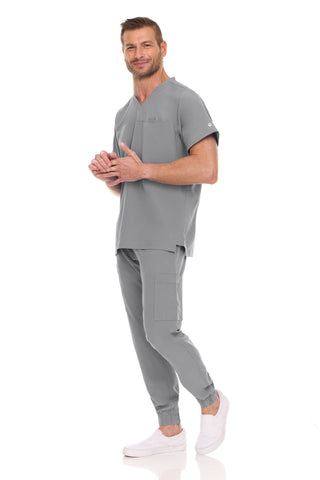 Men’s Full Scrub Set – Stretch V-Neck Scrub Top & 7-Pocket 4-Way Stretch Jogger Pants