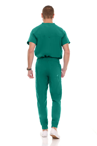 Men’s Full Scrub Set – Stretch V-Neck Scrub Top & 7-Pocket 4-Way Stretch Jogger Pants