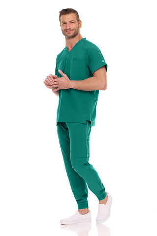 Men’s Full Scrub Set – Stretch V-Neck Scrub Top & 7-Pocket 4-Way Stretch Jogger Pants