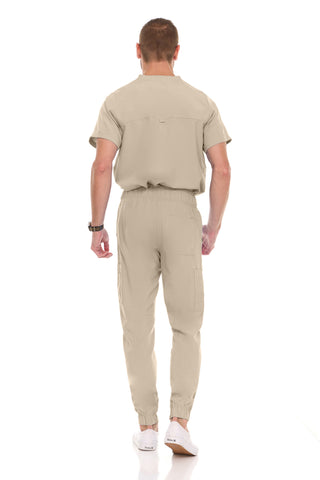 Men’s Full Scrub Set – Stretch V-Neck Scrub Top & 7-Pocket 4-Way Stretch Jogger Pants