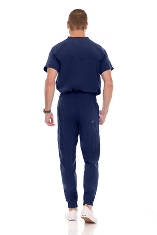 Men’s Full Scrub Set – Stretch V-Neck Scrub Top & 7-Pocket 4-Way Stretch Jogger Pants