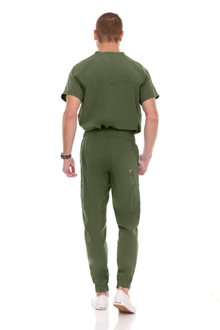 Men’s Full Scrub Set – Stretch V-Neck Scrub Top & 7-Pocket 4-Way Stretch Jogger Pants