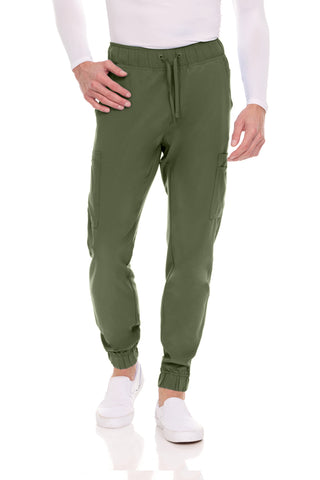 Men’s Full Scrub Set – Stretch V-Neck Scrub Top & 7-Pocket 4-Way Stretch Jogger Pants