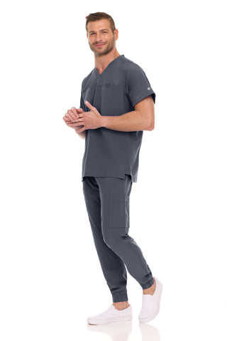 Men’s Full Scrub Set – Stretch V-Neck Scrub Top & 7-Pocket 4-Way Stretch Jogger Pants