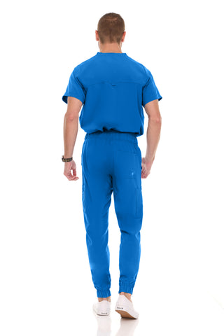 Men’s Full Scrub Set – Stretch V-Neck Scrub Top & 7-Pocket 4-Way Stretch Jogger Pants