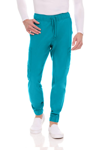 Men’s Full Scrub Set – Stretch V-Neck Scrub Top & 7-Pocket 4-Way Stretch Jogger Pants