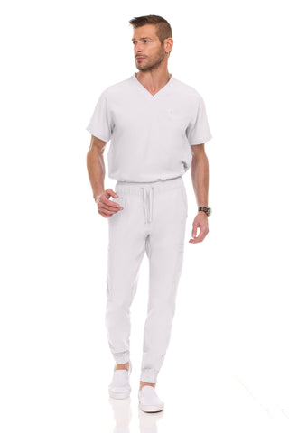 Men’s Full Scrub Set – Stretch V-Neck Scrub Top & 7-Pocket 4-Way Stretch Jogger Pants