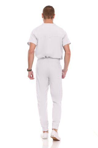Men’s Full Scrub Set – Stretch V-Neck Scrub Top & 7-Pocket 4-Way Stretch Jogger Pants