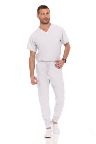 Men’s Full Scrub Set – Stretch V-Neck Scrub Top & 7-Pocket 4-Way Stretch Jogger Pants
