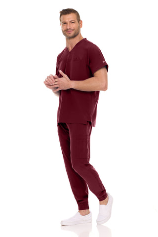 Men’s Full Scrub Set – Stretch V-Neck Scrub Top & 7-Pocket 4-Way Stretch Jogger Pants