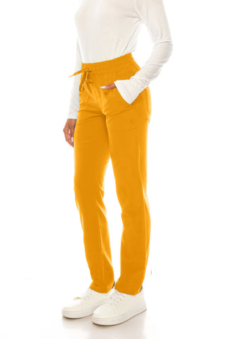 Jessica Simpson Scrubs 5-Pocket Straight Leg Pants with Side Zipper & Embroidered Logo