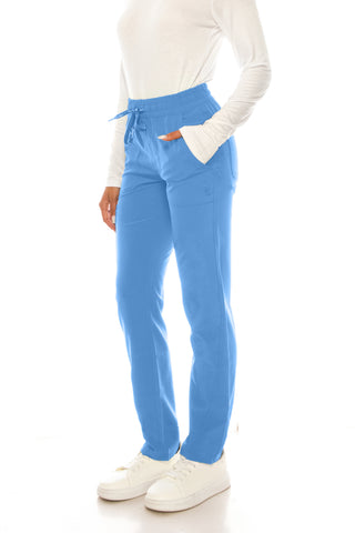 Jessica Simpson Scrubs 5-Pocket Straight Leg Pants with Side Zipper & Embroidered Logo
