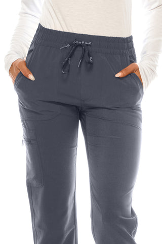 Jessica Simpson Scrubs 5-Pocket Straight Leg Pants with Side Zipper & Embroidered Logo