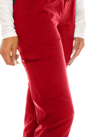 Jessica Simpson Scrubs 5-Pocket Straight Leg Pants with Side Zipper & Embroidered Logo