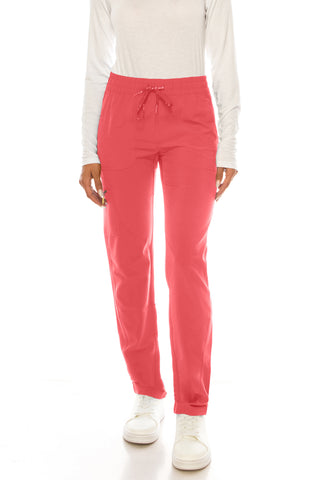 Jessica Simpson Scrubs 5-Pocket Straight Leg Pants with Side Zipper & Embroidered Logo