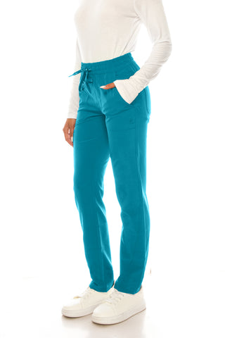 Jessica Simpson Scrubs 5-Pocket Straight Leg Pants with Side Zipper & Embroidered Logo