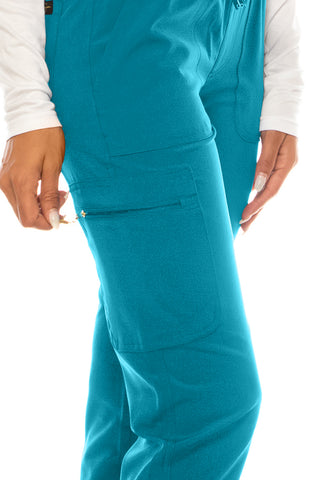 Jessica Simpson Scrubs 5-Pocket Straight Leg Pants with Side Zipper & Embroidered Logo
