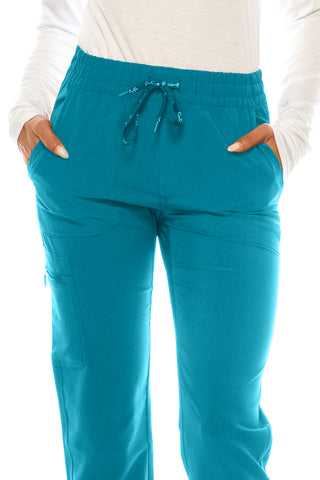 Jessica Simpson Scrubs 5-Pocket Straight Leg Pants with Side Zipper & Embroidered Logo