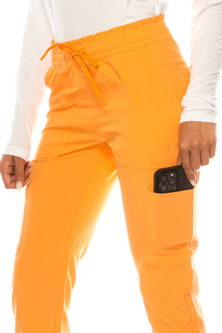 Jessica Simpson Scrubs 6-Pocket Jogger Pants with Zipper Pockets & Embroidered Logo