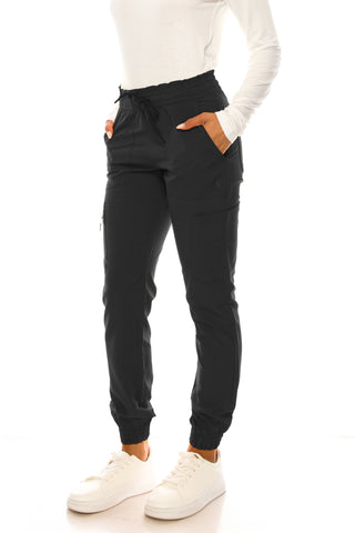 Jessica Simpson Scrubs 6-Pocket Jogger Pants with Zipper Pockets & Embroidered Logo