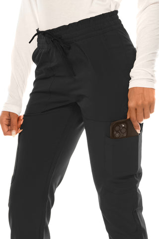 Jessica Simpson Scrubs 6-Pocket Jogger Pants with Zipper Pockets & Embroidered Logo