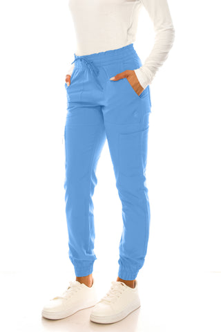 Jessica Simpson Scrubs 6-Pocket Jogger Pants with Zipper Pockets & Embroidered Logo