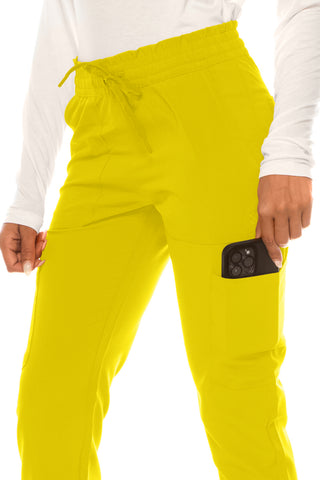Jessica Simpson Scrubs 6-Pocket Jogger Pants with Zipper Pockets & Embroidered Logo