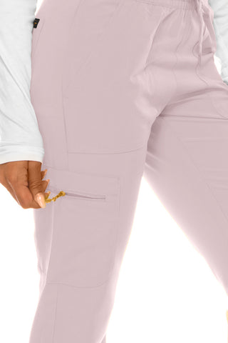 Jessica Simpson Scrubs 6-Pocket Jogger Pants with Zipper Pockets & Embroidered Logo