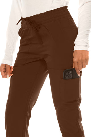 Jessica Simpson Scrubs 6-Pocket Jogger Pants with Zipper Pockets & Embroidered Logo