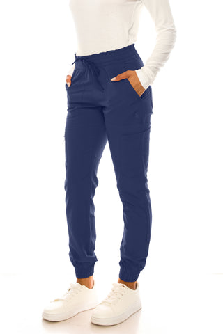 Jessica Simpson Scrubs 6-Pocket Jogger Pants with Zipper Pockets & Embroidered Logo