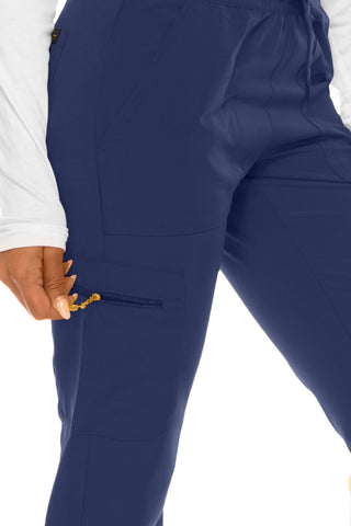 Jessica Simpson Scrubs 6-Pocket Jogger Pants with Zipper Pockets & Embroidered Logo