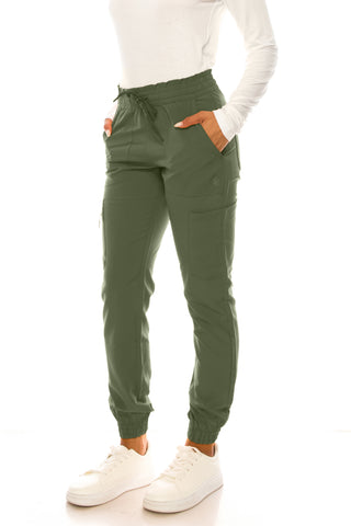 Jessica Simpson Scrubs 6-Pocket Jogger Pants with Zipper Pockets & Embroidered Logo