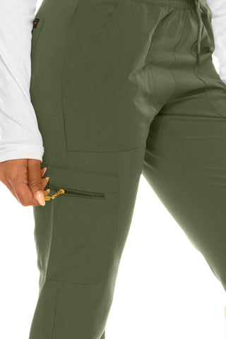 Jessica Simpson Scrubs 6-Pocket Jogger Pants with Zipper Pockets & Embroidered Logo