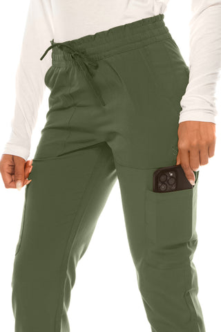 Jessica Simpson Scrubs 6-Pocket Jogger Pants with Zipper Pockets & Embroidered Logo