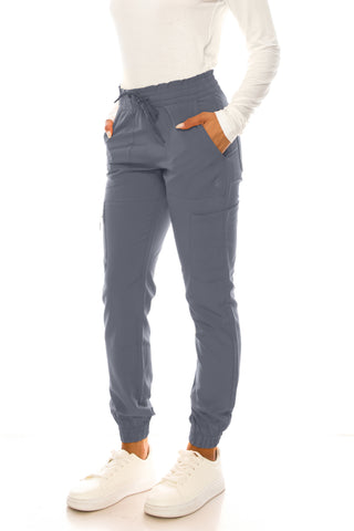 Jessica Simpson Scrubs 6-Pocket Jogger Pants with Zipper Pockets & Embroidered Logo